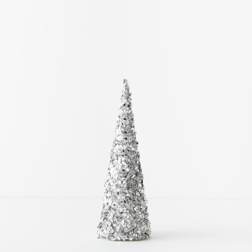 Tree Jewel Cone 30cm Silver