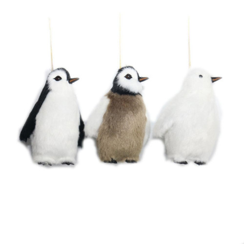 Faux Fur Hanging Penguin Assorted 12cm