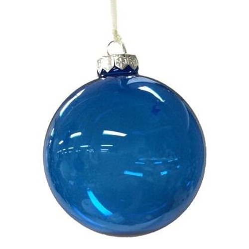 Bauble - Glass Ball Royal Blue 10cm Blue