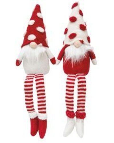 Tomte Sitting Decoration Asst 37cm Red/White