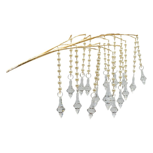 Pearl Weeping Acrylic Drop Spray 68cm Gold