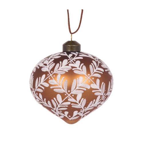 Bauble - Gingerbread Fleur Onion 10cm Copper