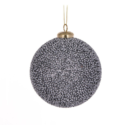 Caviar Bauble 10cm Silver