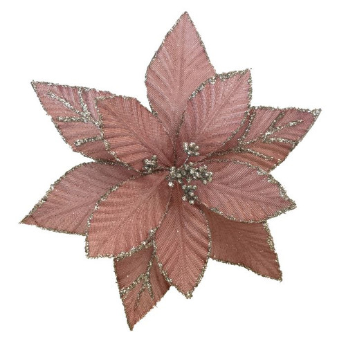 Clip Poinsettia - Pink/Silver 26cm Pink/Silver