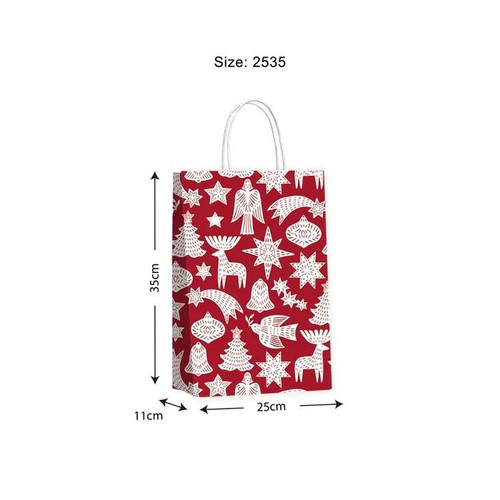 Gift Bag - Adorn Red L 250 x 350 x 110mm Red/White