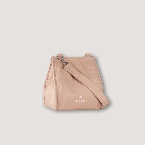 Cross The Sea Canvas Crossbody Insulated Lunch Bag Spanish Villa Pink