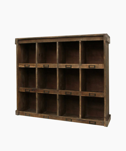 Wooden Cubby Wall Shelf Large