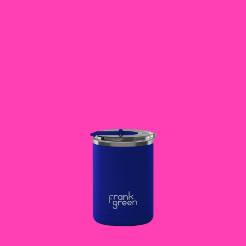 Ceramic Reusable Cup Hinged Lid 12oz / 355ml Blue Carbon