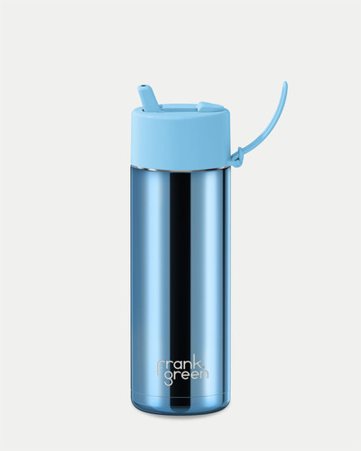 Ceramic Reusable Bottle (Straw) 20oz / 595ml Blue Chrome