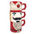 Ceramic Nutcracker Triple Mug Set 25cm Red