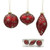 Glass Bauble - Red & Jewel 3's 8cm Red