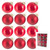 Glass Bauble - Red Asst 12pk 6cm Red