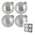 Glass Bauble - Silver Asst 4pk 10cm Silver