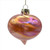 Glass Bauble - Onion 10cm Coral Pearl