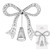 Metal Bow Topper Glitter 26cm Silver