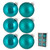 Glass Bauble - Teal 6pk