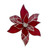 Clip Poinsettia - Red/White 29cm