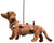Sausage Dog w/Lights Hanging Decor 14cm Brown