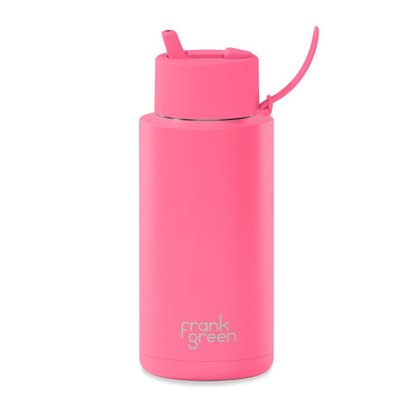 Ceramic Reusable Bottle (Straw) 34oz / 1lt Bubblegum Blast