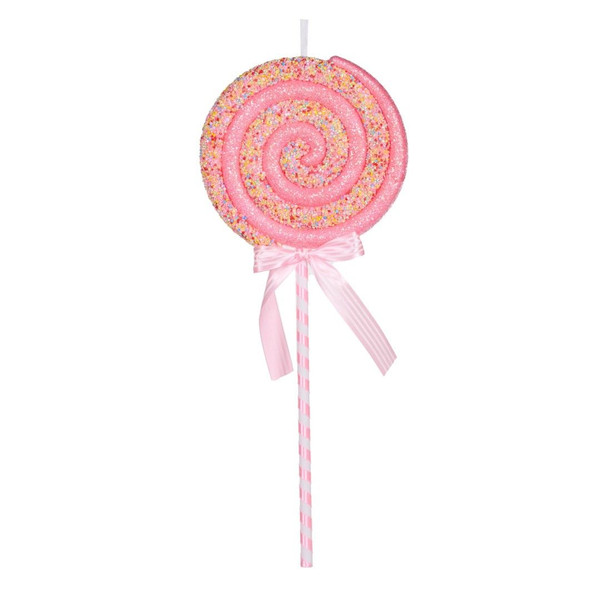 Hanging Lollipop Pink Swirl 20cm