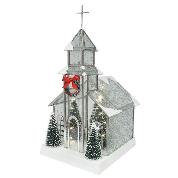LED Church With Atrium 42cm Clear