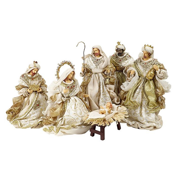 Nativity Scene 6 Piece 36cm Beige/Gold