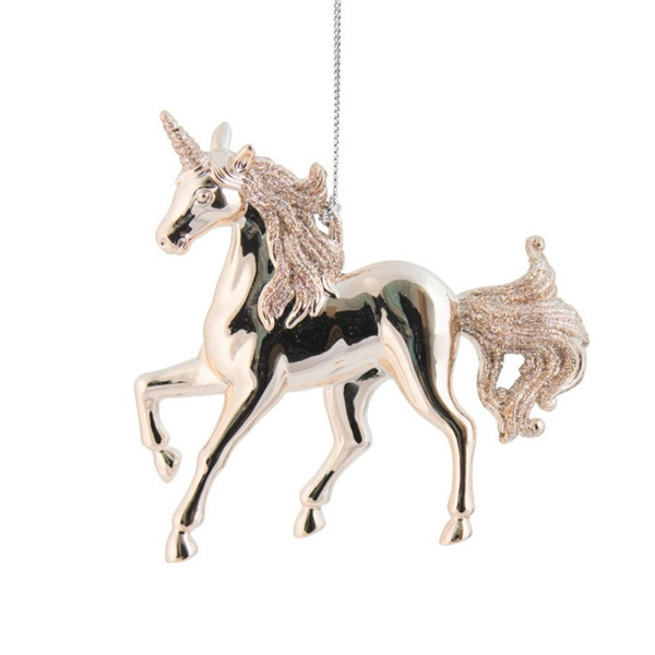 Plastic Hanging Unicorn Champagne