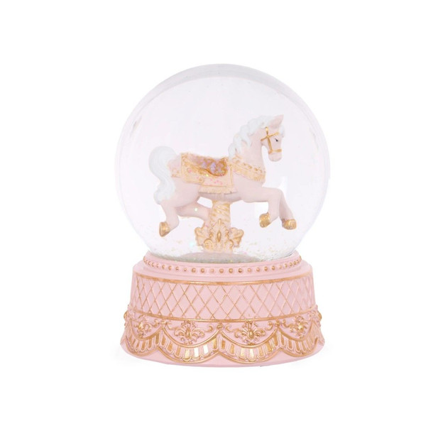 Snow Globe - Pink Rocking Horse