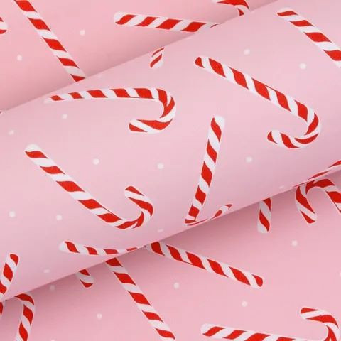 Gift Wrap Roll - Candy Cane 60cm x 60m Pink