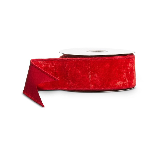 RAZ Ribbon - Red Velvet Wired Per Metre