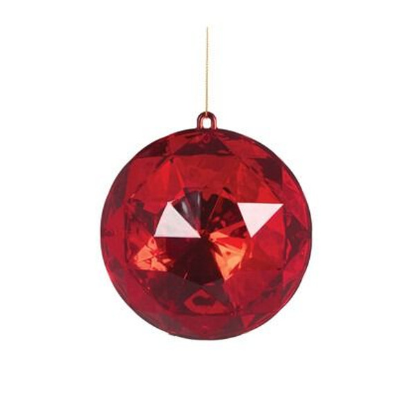 Bauble - Red Jewel 13cm Red