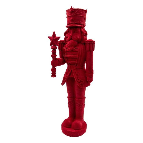 Nutcracker Resin Flocked 60cm Red