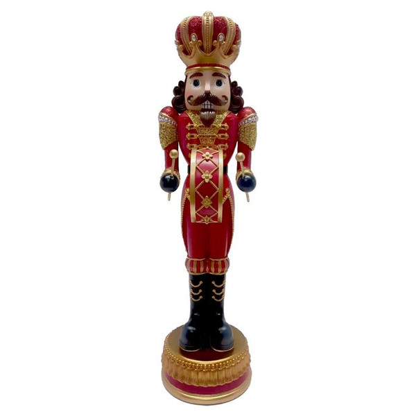 Resin Nutcracker (Playing Drum) 90cm Red