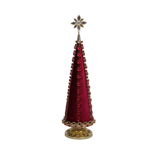 Styro Table Tree Sml 48cm Red/Gold