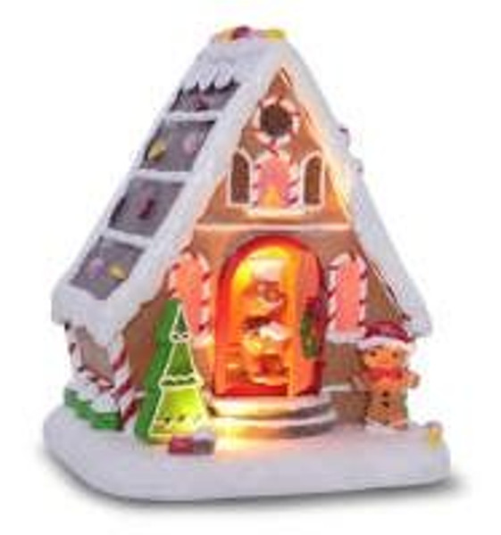 Gingerbread Man House Animated 19cm Multi