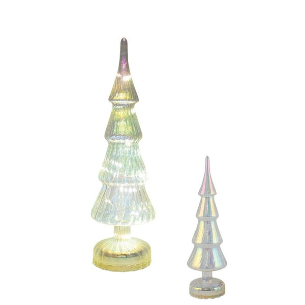 Glass LED Table Tree - Small 33cm Irridescent