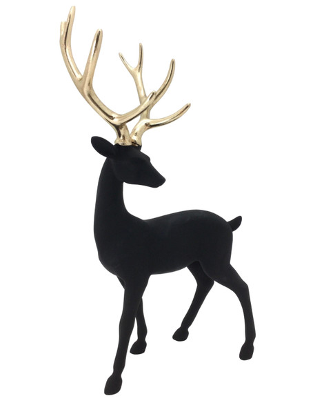 Resin Flocked Reindeer 53cm Matte Black