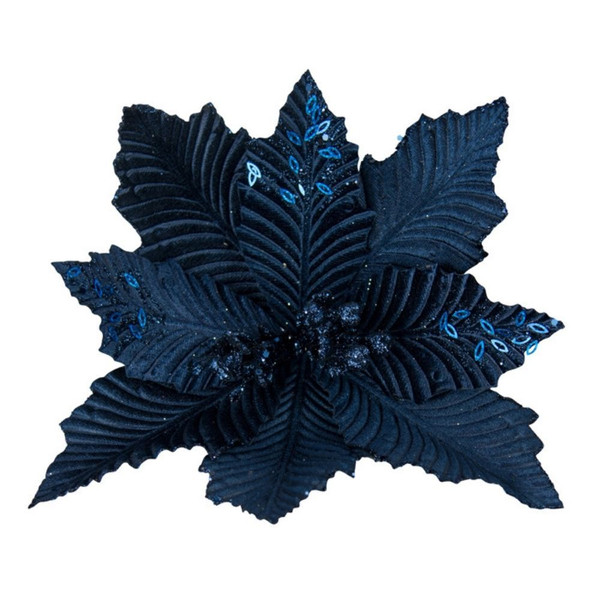 Clip Poinsettia Royal Blue 30cm Dark Blue