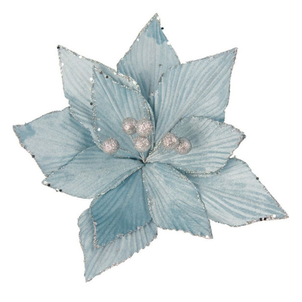 Clip Poinsettia Sky Blue 30cm Sky Blue