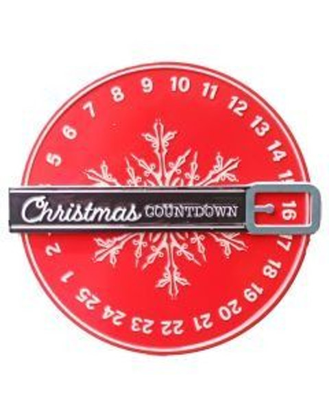 Metal Christmas Countdown Red