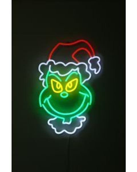 Neon Sign Grinch Head