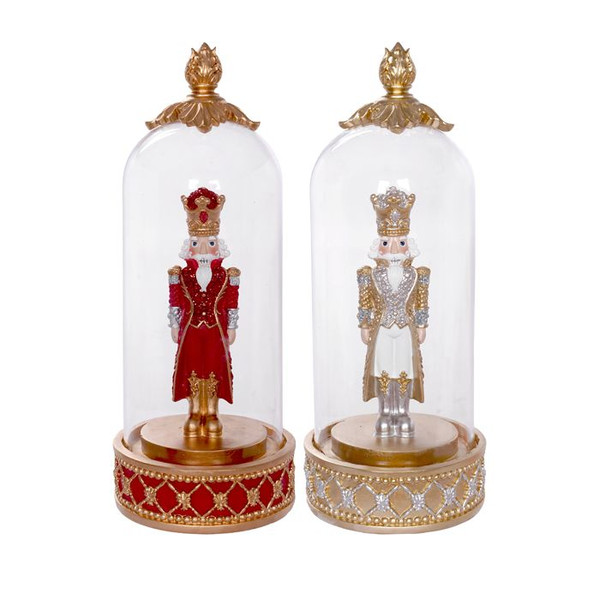Resin Nutcracker In Dome Small 28cm Multi
