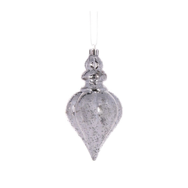 Finial - Silver Mercury Heart