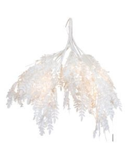 Fern w/Lights Hanging Decoration 120cm White