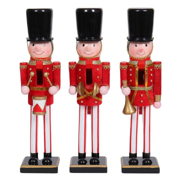 Wooden Solider w/Instrument Asst 38cm Red