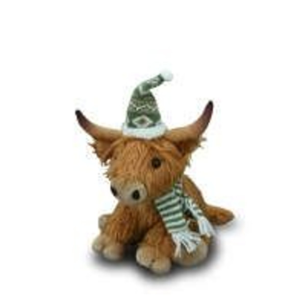 Cow Sitting w/Hat 36cm Multi