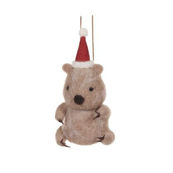 Wool Wombat In Santa Hat