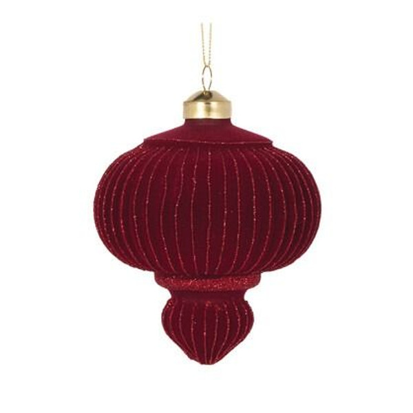 Bauble - Burgundy Velvet Drop 10cm Burgundy