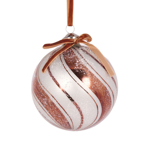 Bauble - Gingerbread Swirl Ball 10cm