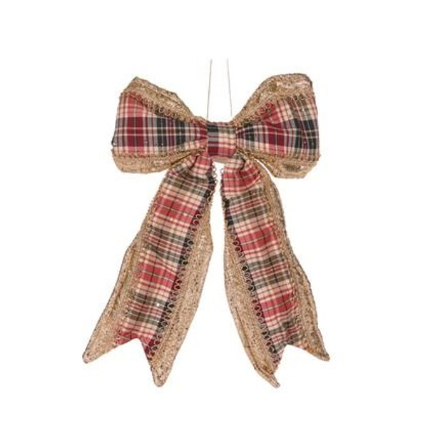 Winter Tartan Bow 35cm Multi